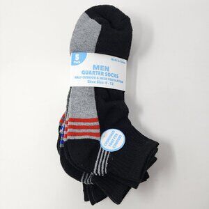 New 5 Pairs Zone Pro Mens Shoe sz 8-12 Black Quarter Socks Half Cushion Airflow